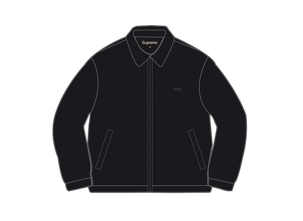 63センチ身幅SUPREME シュプリーム 21SS Suede Harrington Jacket スモールボックスロゴ スウェードハリントンジャケット ブラック