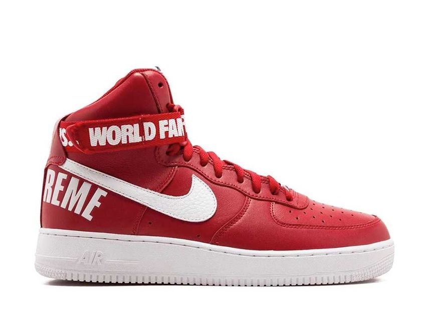 Supreme × Nike Air Force 1 High World Famous