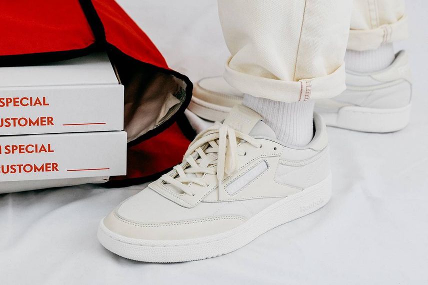 【スニダンで購入可】4/16発売 PIZZA SLICE × REEBOK CLUB C 85 "CLASSIC WHITE/CHALK" 抽選/定価/販売店舗まとめ