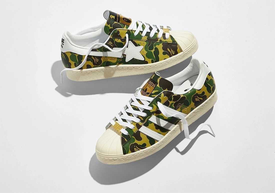 【スニダンで購入可】5/1先行・5/8発売 BAPE × ADIDAS SUPERSTAR 80'S "GREEN CAMO" 抽選/定価/販売店舗まとめ 3枚目