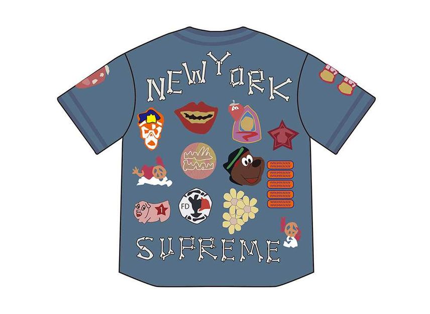 Supreme Patches Denim Baseball Jersey XL 希少 【試着のみ】L Supreme Patches Denim Baseball Jersey XL 希少 【試着のみ】L