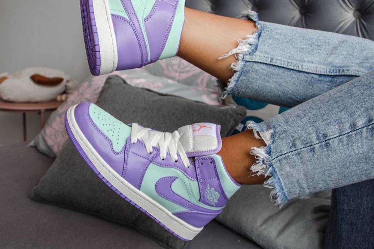 【販売リンクあり】5/17発売 NIKE AIR JORDAN 1 MID "PURPLE AQUA" 抽選/定価/販売店舗まとめ 4枚目