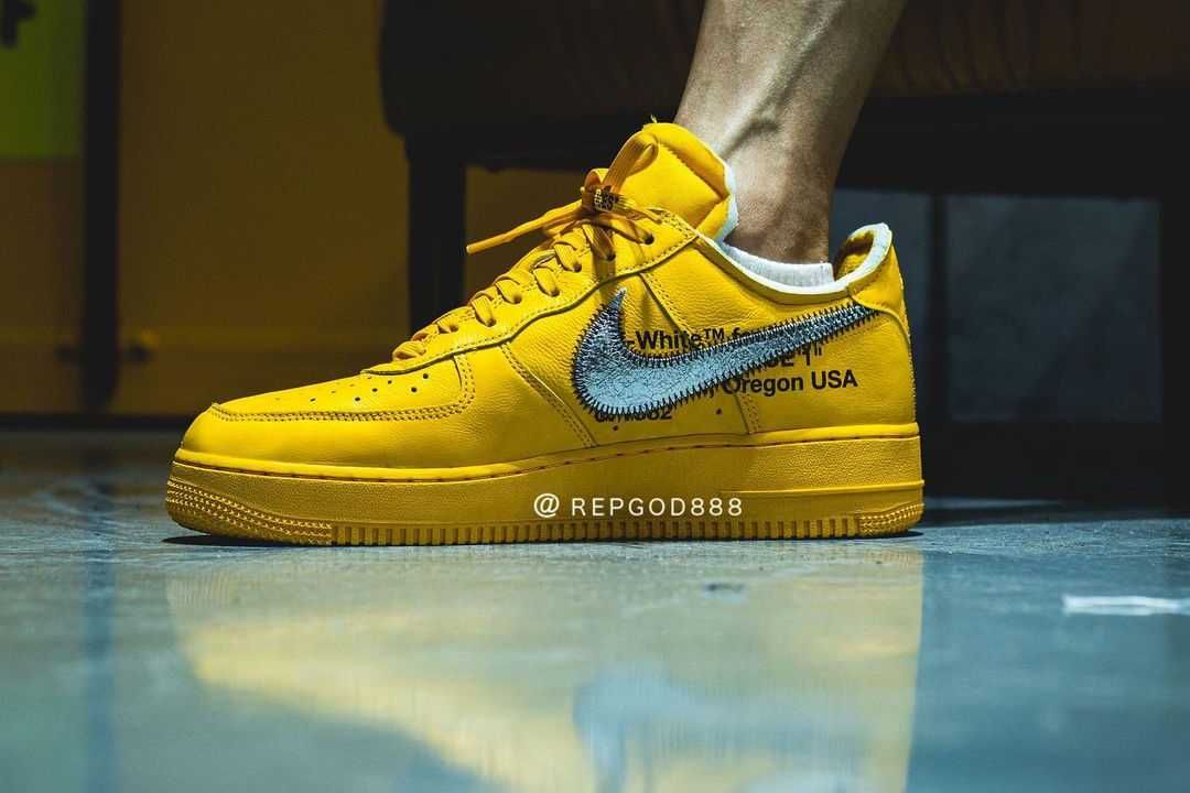 【スニダンで購入可】海外9/28発売 Off-White × Nike Air Force 1 "University Gold" 抽選/定価/販売店舗まとめ 5枚目