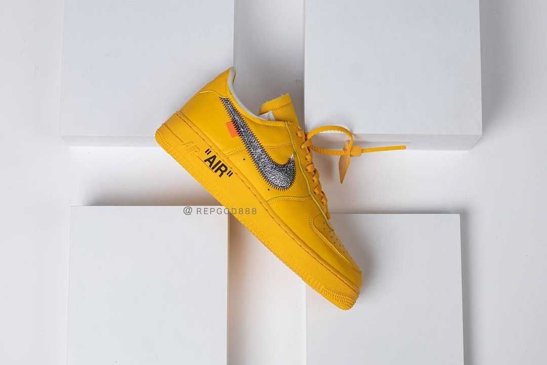 【スニダンで購入可】海外9/28発売 Off-White × Nike Air Force 1 "University Gold" 抽選/定価/販売店舗まとめ 6枚目