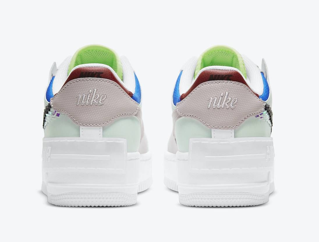 【リーク】NIKE AIR FORCE 1 SHADOW PIXEL "GREEN/WHITE PLATINUM/VIOLET BLACK" 抽選/定価/販売店舗まとめ 4枚目