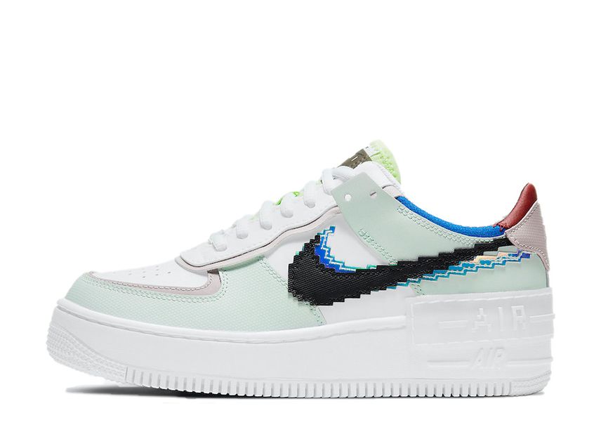 ナイキ エアフォース1 シャドウ ピクセル "グリーン/ホワイト/プラチナム/バイオレット ブラック"