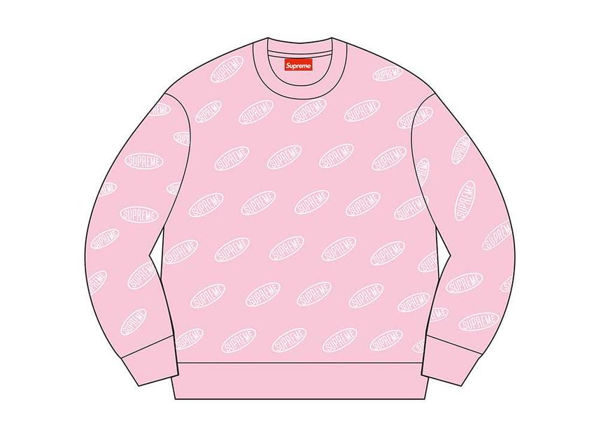Pink supreme crewneck hot sale