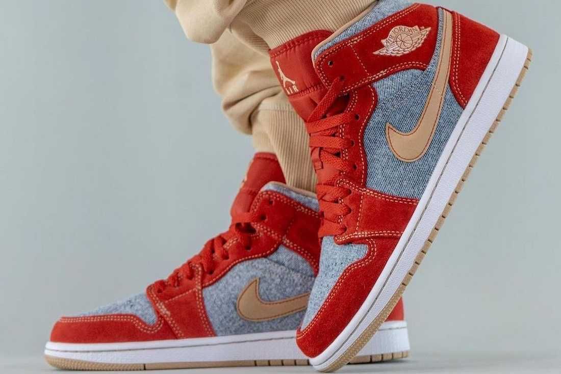 【リーク】海外9/7発売 NIKE AIR JORDAN 1 MID "DENIM" 抽選/定価/販売店舗まとめ 3枚目