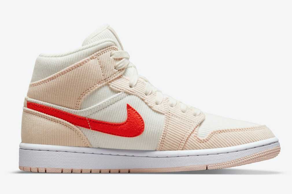 【スニダンで購入可】7/8発売 NIKE WMNS AIR JORDAN 1 MID "CORDUROY" 抽選/定価/販売店舗まとめ 6枚目