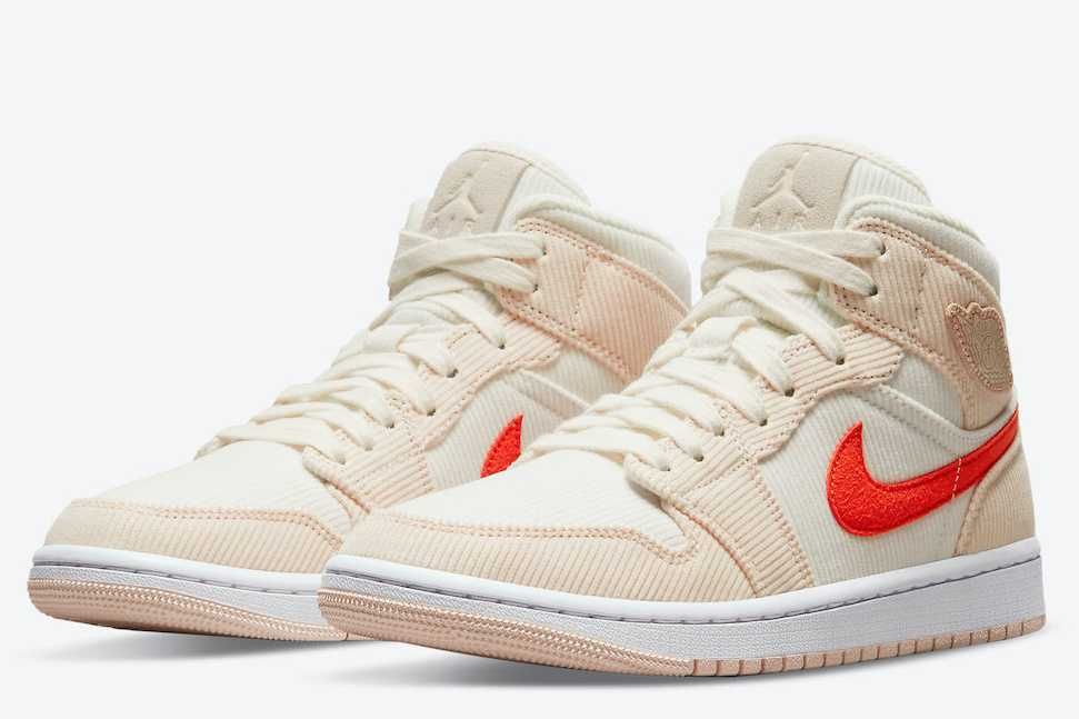 【スニダンで購入可】7/8発売 NIKE WMNS AIR JORDAN 1 MID "CORDUROY" 抽選/定価/販売店舗まとめ 4枚目