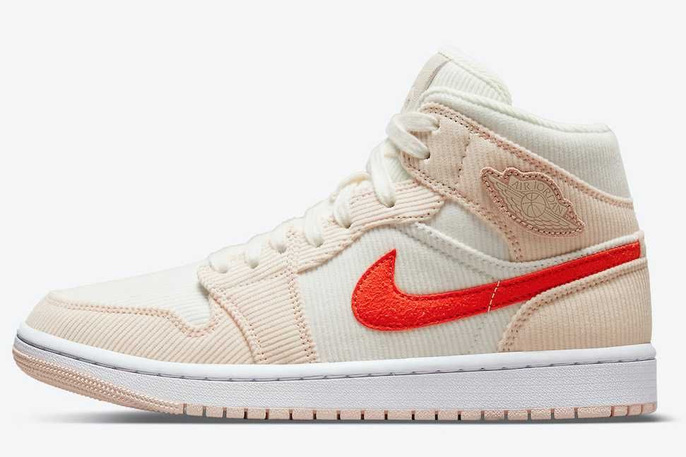 【スニダンで購入可】7/8発売 NIKE WMNS AIR JORDAN 1 MID "CORDUROY" 抽選/定価/販売店舗まとめ 5枚目