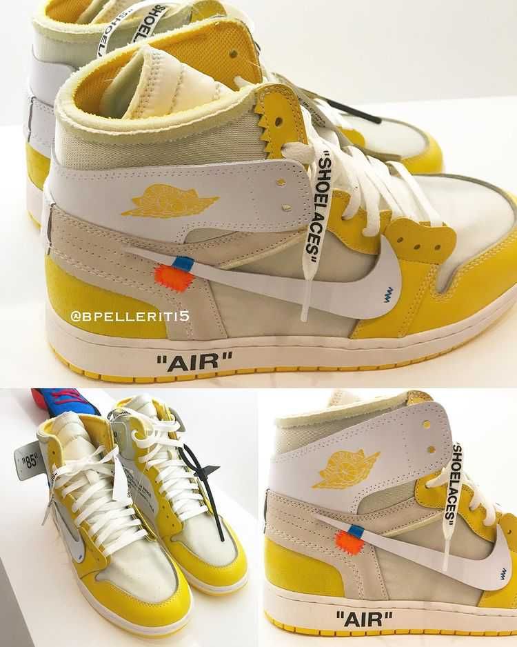 【リーク】OFF-WHITE × NIKE AIR JORDAN 1 "CANARY YELLOW" 抽選/定価/販売店舗まとめ 2枚目