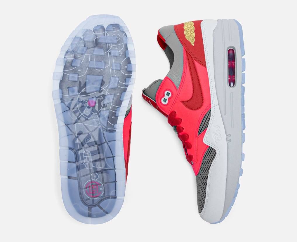 【スニダンで購入可】7/20発売 CLOT × NIKE AIR MAX 1 "K.O.D" SOLAR RED 抽選/定価/販売店舗まとめ 4枚目