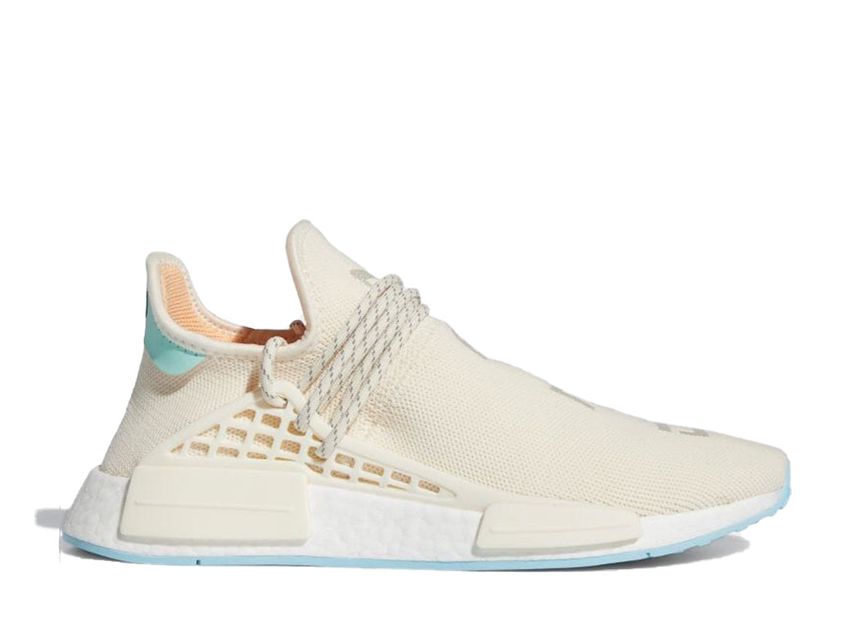 ナード × アディダス NMD HU "チョークホワイト/グローオレンジ/クリアミント"