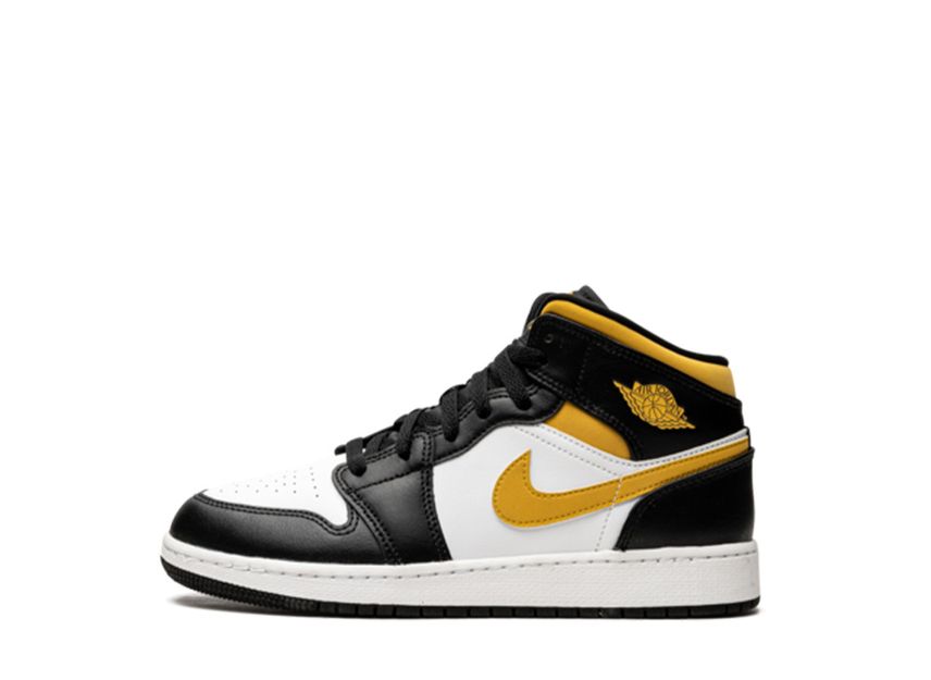 Air jordan 1 mid gold and black best sale