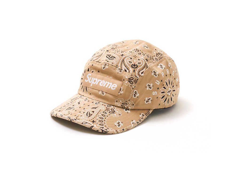 supreme bandana camp cap tan