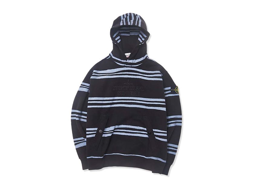Supreme Stone Island Warp Stripe Hooded Sweatshirt