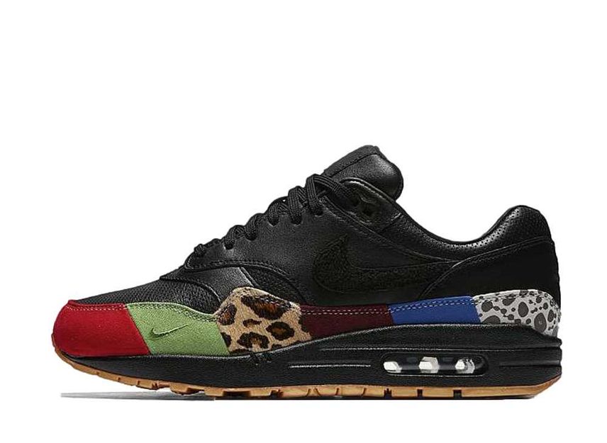 NIKE AIR MAX 1 MASTER BLACK BLACK UNIVERSITY RED INTERNATIONAL BLUE