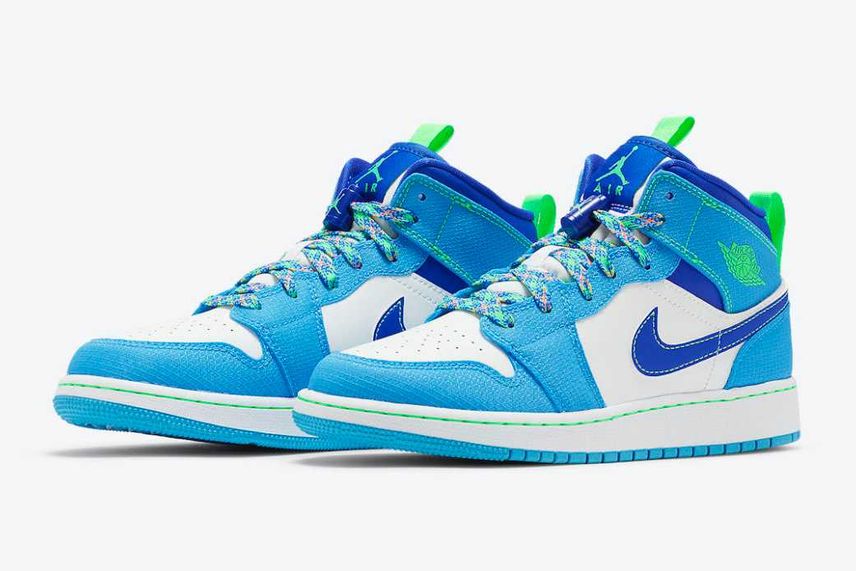 【リーク】2021年発売 NIKE GS AIR JORDAN 1 MID "BLUE/WHITE" 抽選/定価/販売店舗まとめ