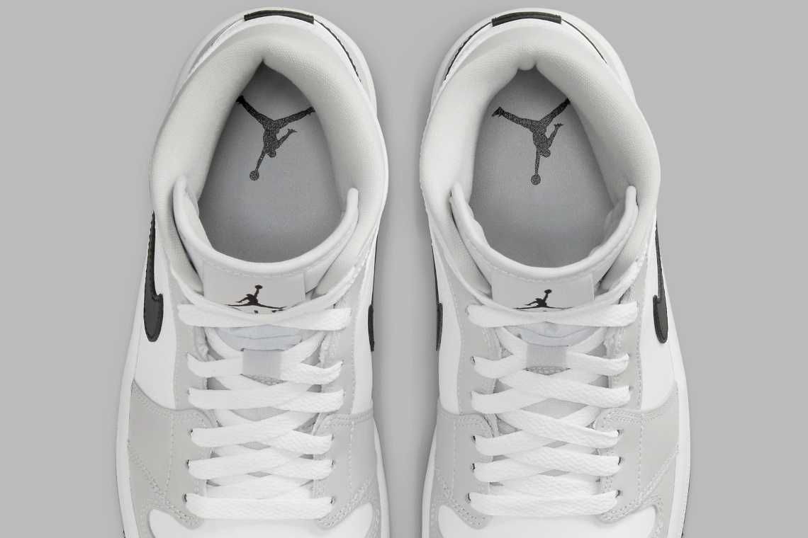 【スニダンで購入可】9/18・10/1発売  Nike Wmns Air Jordan 1 Mid "Grey Fog/White/Black" 抽選/定価/販売店舗まとめ 9枚目
