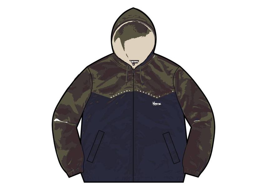 Supreme Studded Velvet Hooded Work Jacket