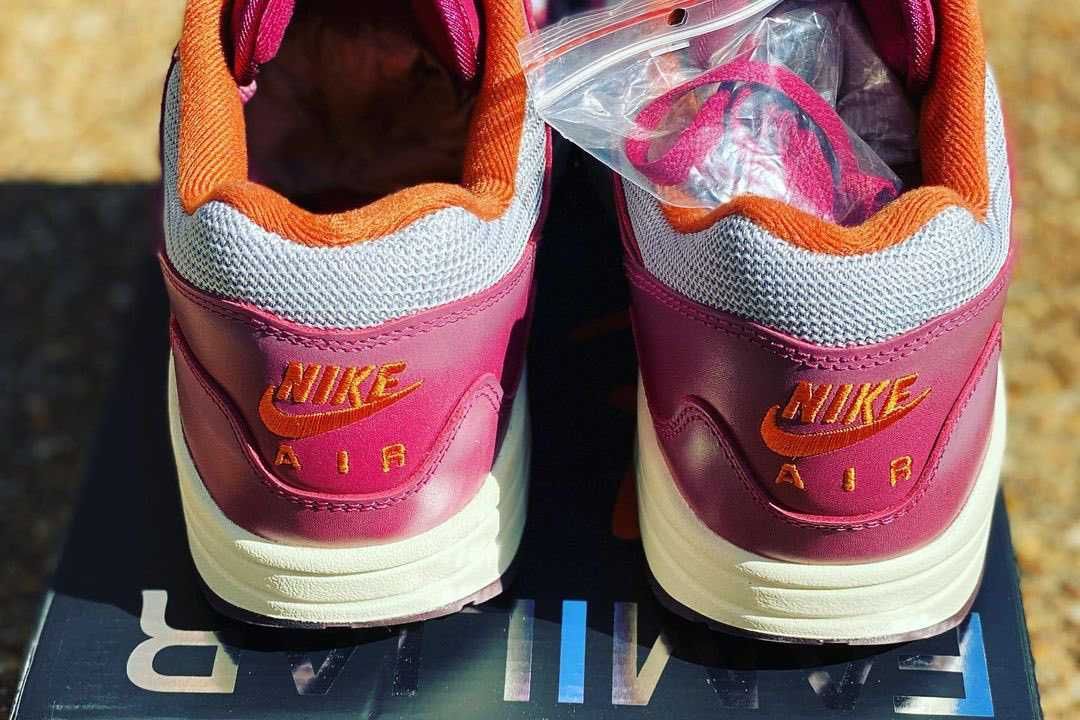 【スニダンで購入可】11/25発売 Patta x Nike Air Max 1 "Night Maroon" 抽選/定価/販売店舗まとめ 8枚目