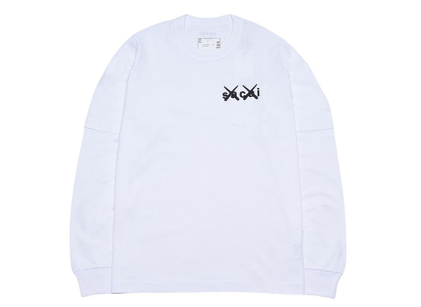 sacai KAWS Embroidery Long Sleeve TShirt | angeloawards.com