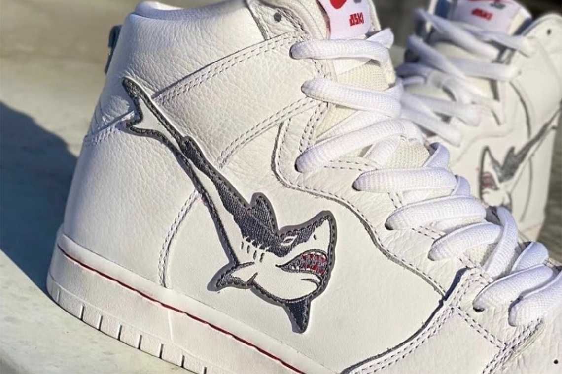 【スニダンで購入可】3/12発売 Oski × Nike SB Dunk High Pro ISO "White Shark" 抽選/定価/販売店舗まとめ 20枚目