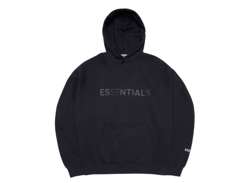 Fear of god essentials 3d discount silicon applique pullover hoodie whit