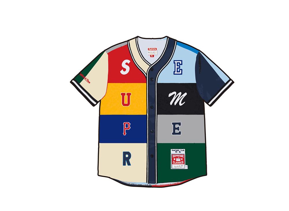 Supreme /Mitchell & Ness Patchwork Baseball Jersey 