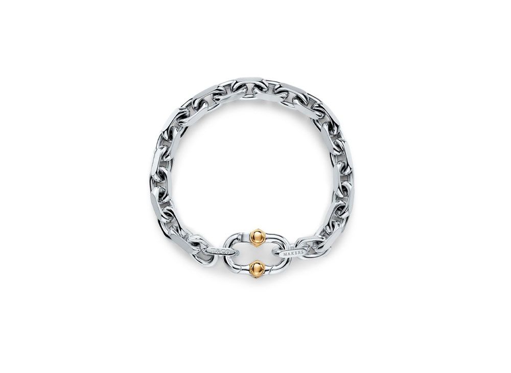 美品 Tiffany メイカーズ ナロー チェーン ブレスレット シルバー メイカーズ ナロー チェーン ブレスレット スターリングシルバー