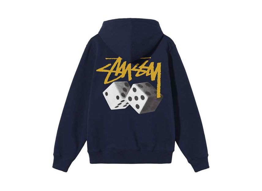 Navy blue stussy hoodie sales