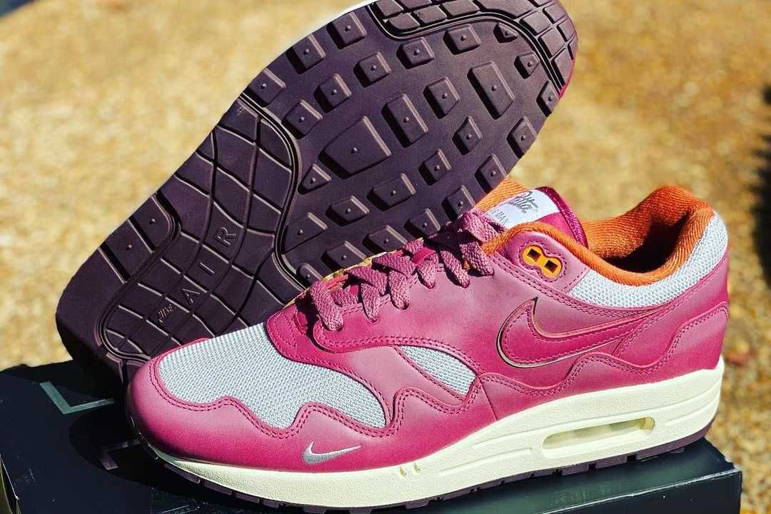 【スニダンで購入可】11/25発売 Patta x Nike Air Max 1 "Night Maroon" 抽選/定価/販売店舗まとめ 4枚目