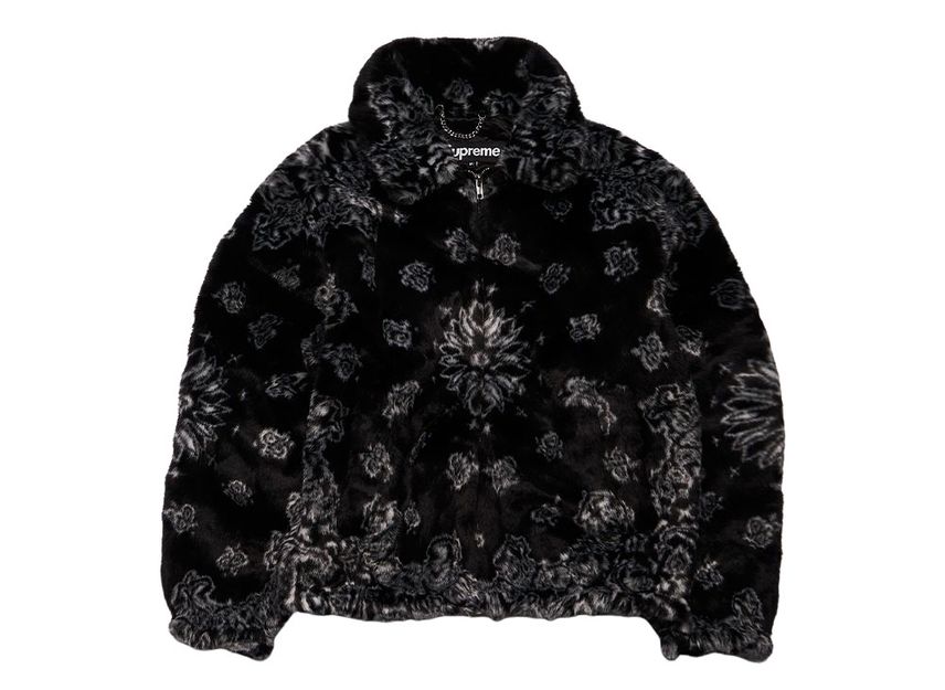 Supreme Bandana Faux Fur Bomber Jacket Black SNKRDUNK