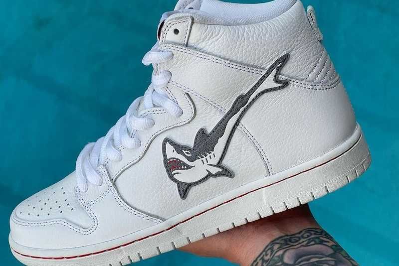 【スニダンで購入可】3/12発売 Oski × Nike SB Dunk High Pro ISO "White Shark" 抽選/定価/販売店舗まとめ 12枚目