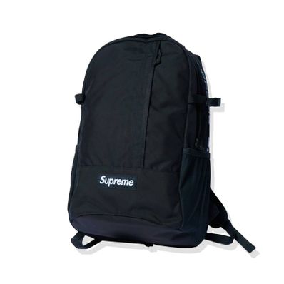 Supreme 18SS ブラック バックパック ステッカー付き Supreme 18SS Backpack