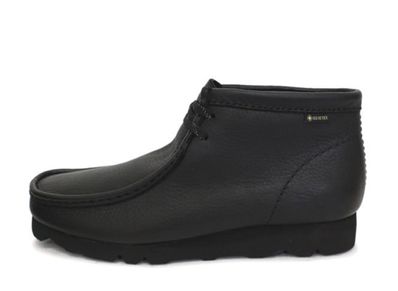 Clarks wallabee gore best sale tex black