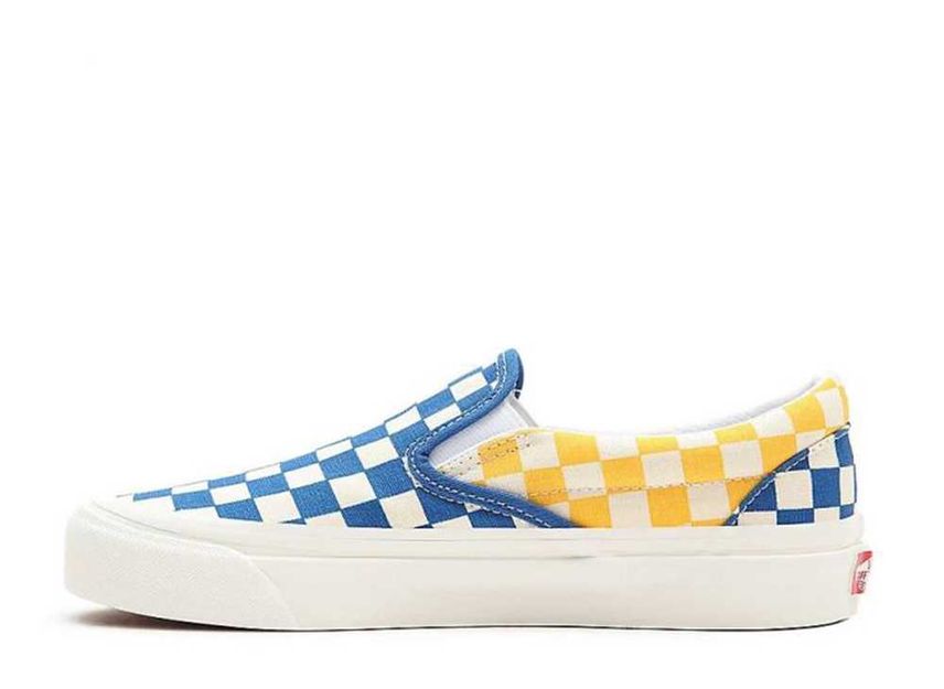 Vans checkerboard blue and yellow best sale