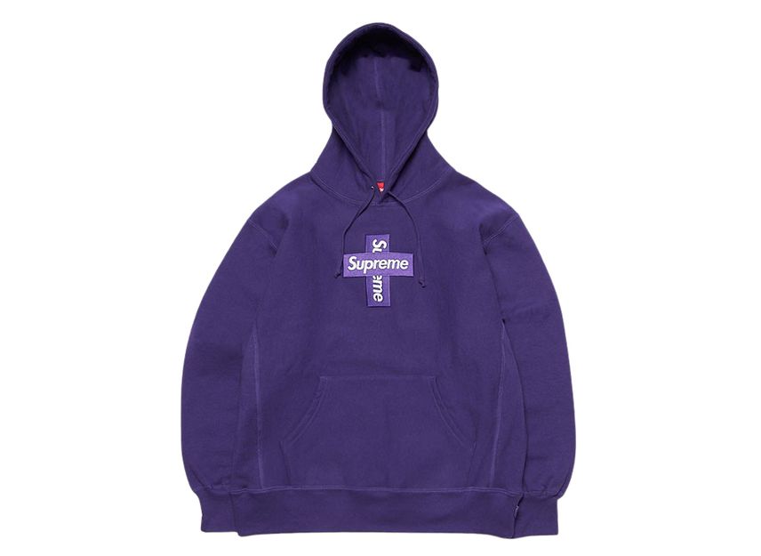 Purple on purple box logo hoodie sales