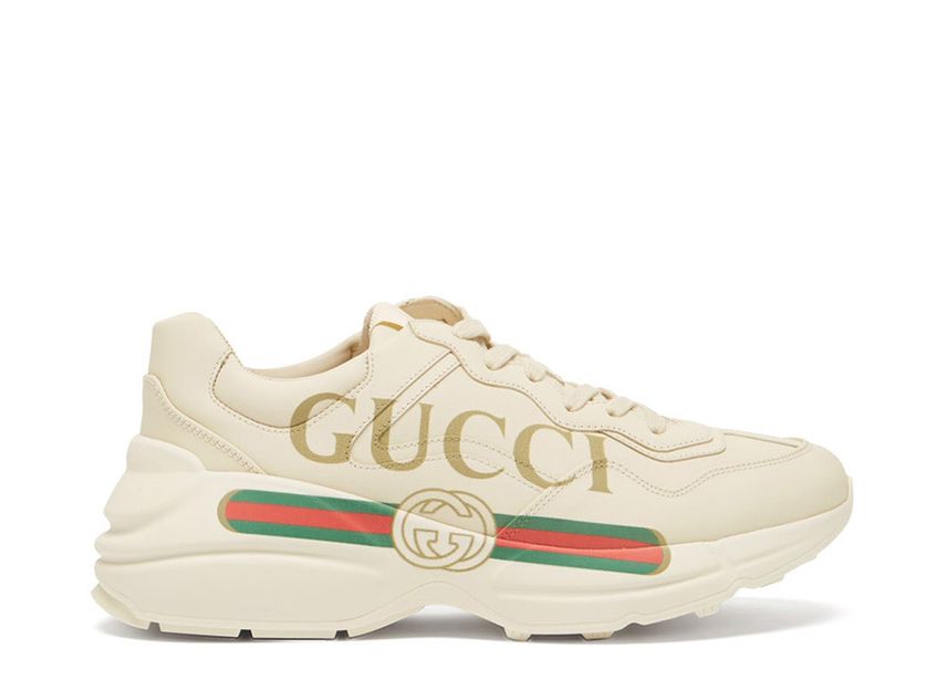 Rhyton gucci 2025 print leather sneaker