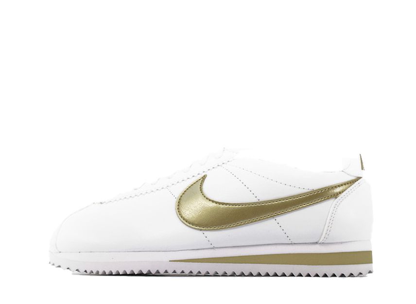 Cortez leather white shop gold