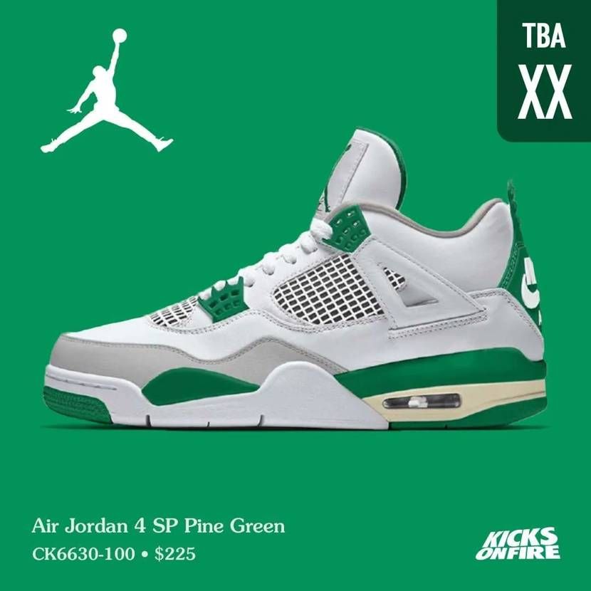 【リーク】Nike Air Jordan 4 SP "Pine Green" 抽選/定価/販売店舗まとめ 2枚目