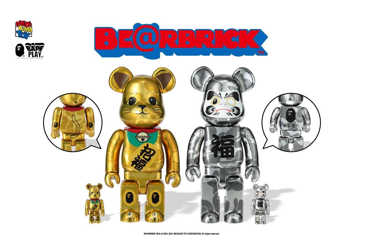 【販売リンクあり】1/1・1/2・1/8発売 BAPE®︎ × BE@RBRICK 招き猫&達磨 100%&400% / 1000% 抽選/定価/販売店舗まとめ