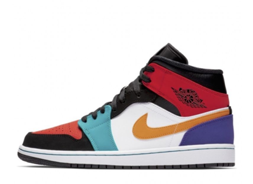 ナイキ エアジョーダン1 ミッド "ホワイト/ユニバーシティレッド/ブラック"