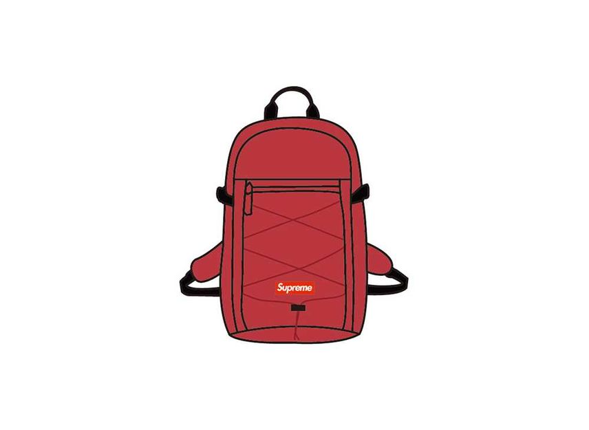 Fake supreme top backpack red