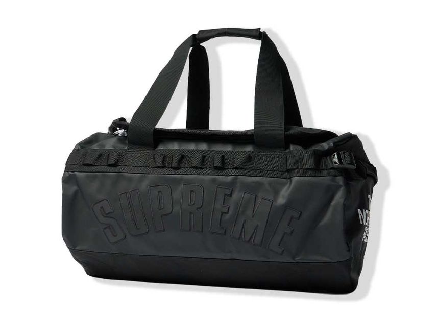 Supreme the north face on sale leather base camp duffel black