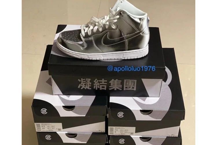 【スニダンで購入可】4/12発売 CLOT × Nike Dunk High "Silver/Flux" 抽選/定価/販売店舗まとめ 30枚目