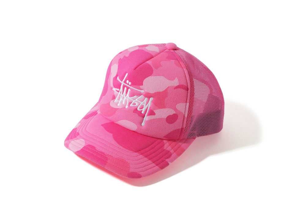 A BATHING APE STÜSSY TRUCKER CAP \