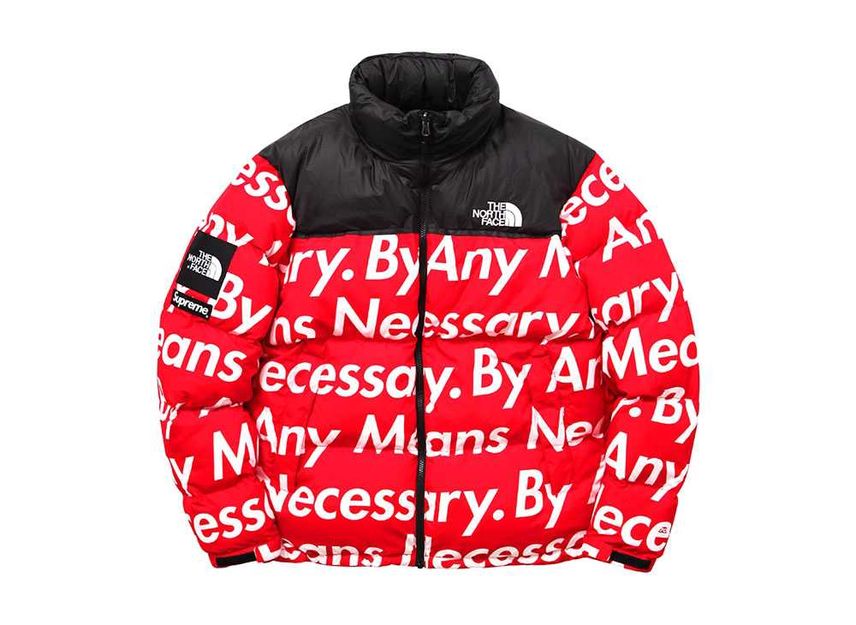 Supreme the north face by deals any means nuptse jacket black