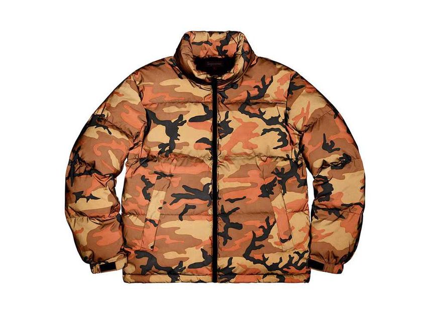 Reflective camo down jacket supreme hotsell